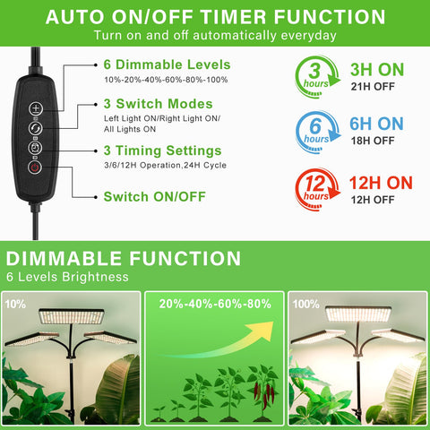 LBW grow light height adjustable tripod showing versatile placement for tall plants