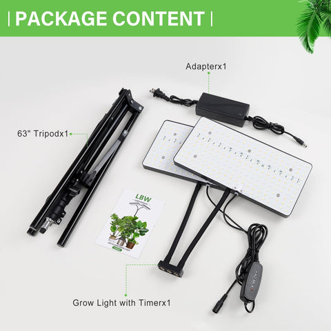 LBW grow light in a room setup with plants for reference