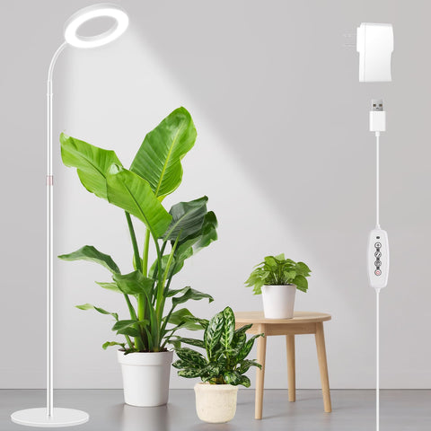 LBW Grow Light with Stand base provides stable support for large indoor plants.