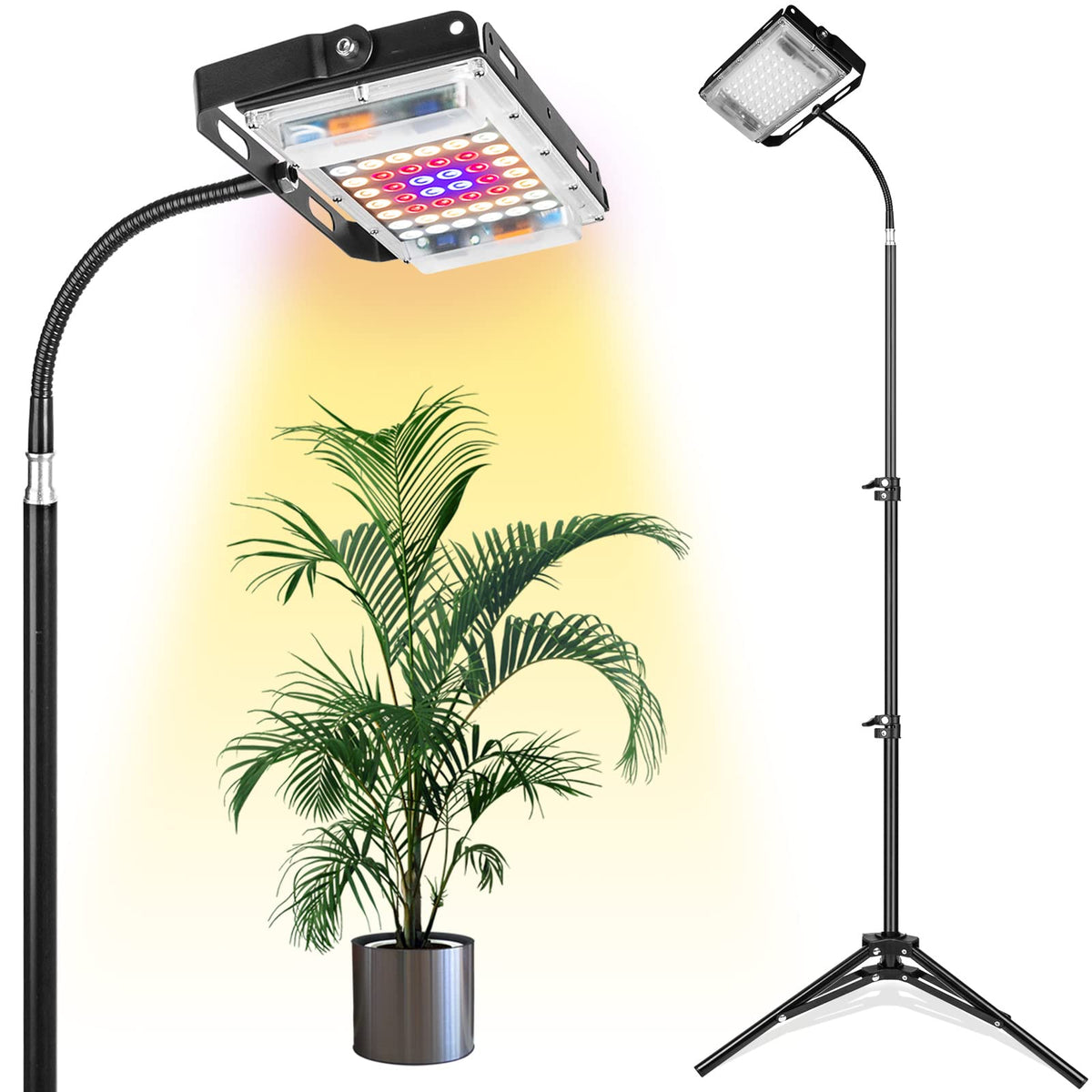 LBW Grow Light on floor stand with adjustable height for versatile indoor planting
