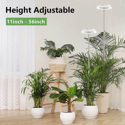 LBW height-adjustable pole adapts to tall plants for even light coverage.