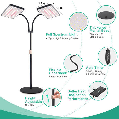 LBW height-adjustable stand supports small and tall indoor plants.