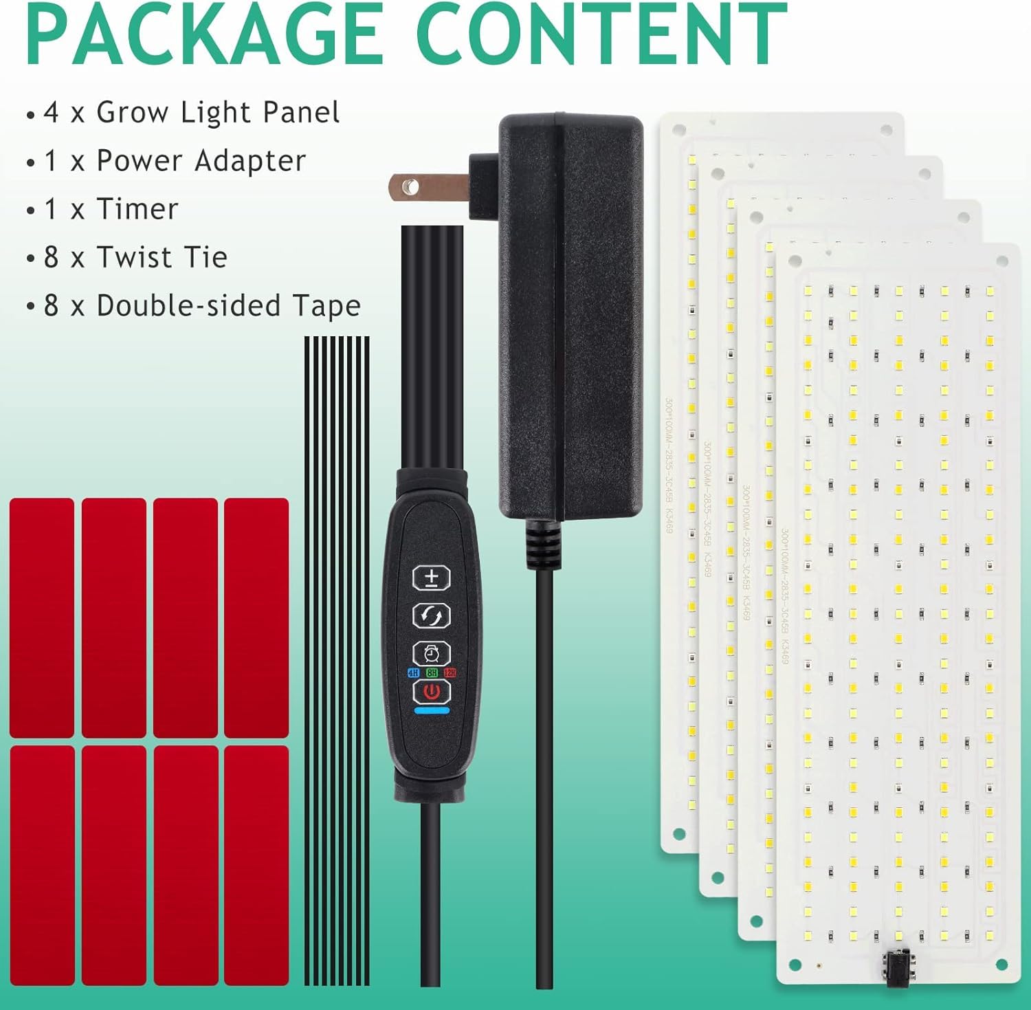LBW Plant Grow Light four-panel kit efficiently covers shelves and racks.