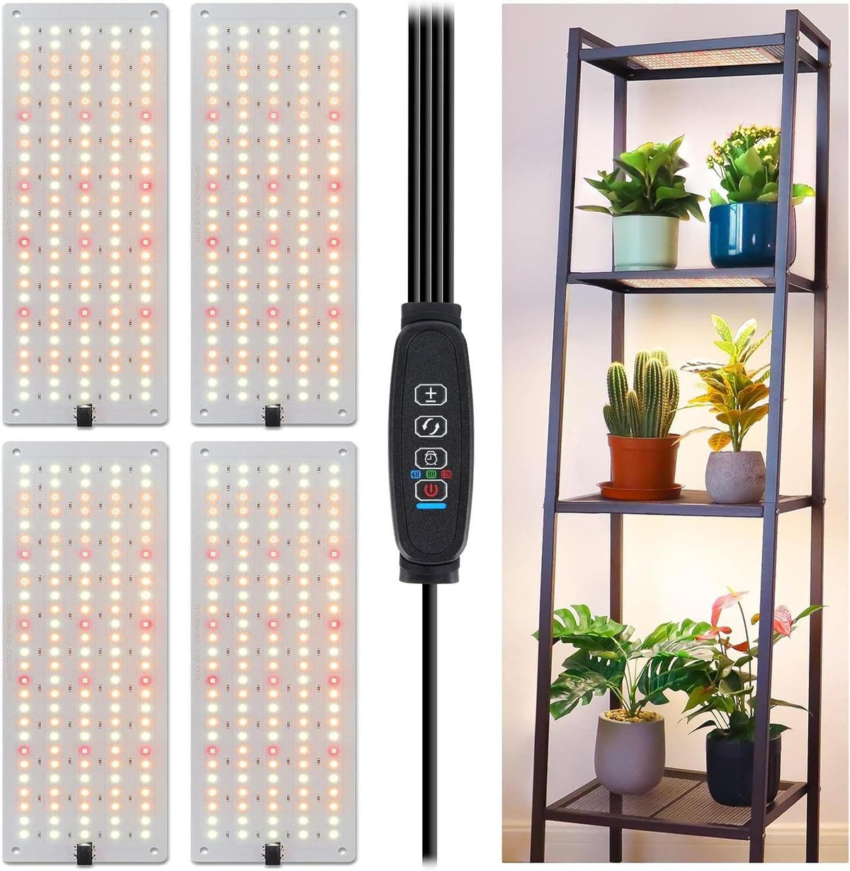 LBW Plant Grow Light wide panel under cabinet provides even illumination for shelf herbs.