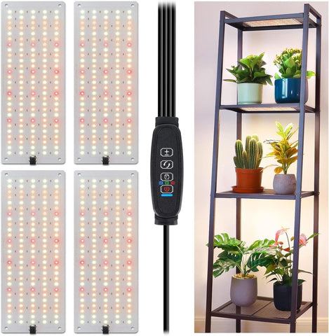 LBW Plant Grow Light wide panel under cabinet provides even illumination for shelf herbs.