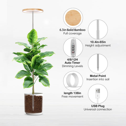 LBW telescopic pole extended to maximize reach for large plants.