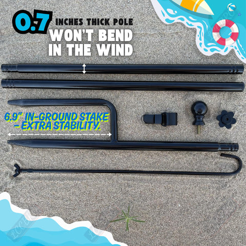 LCCBRO extended ground stakes provide deeper grip for outdoor wind resistance.