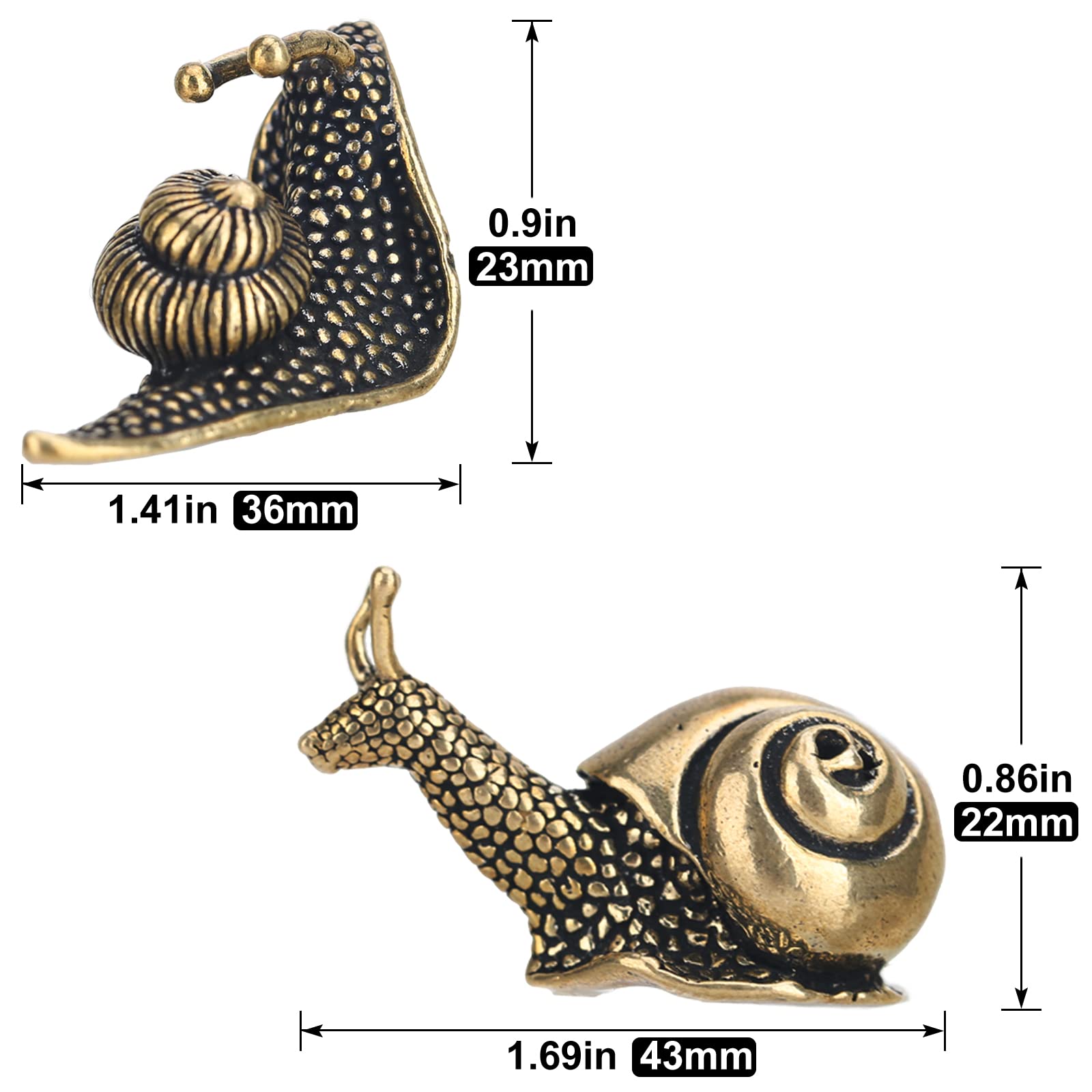 LCCCK brass snail figurine features antique finish for timeless home decor and shelf accents.