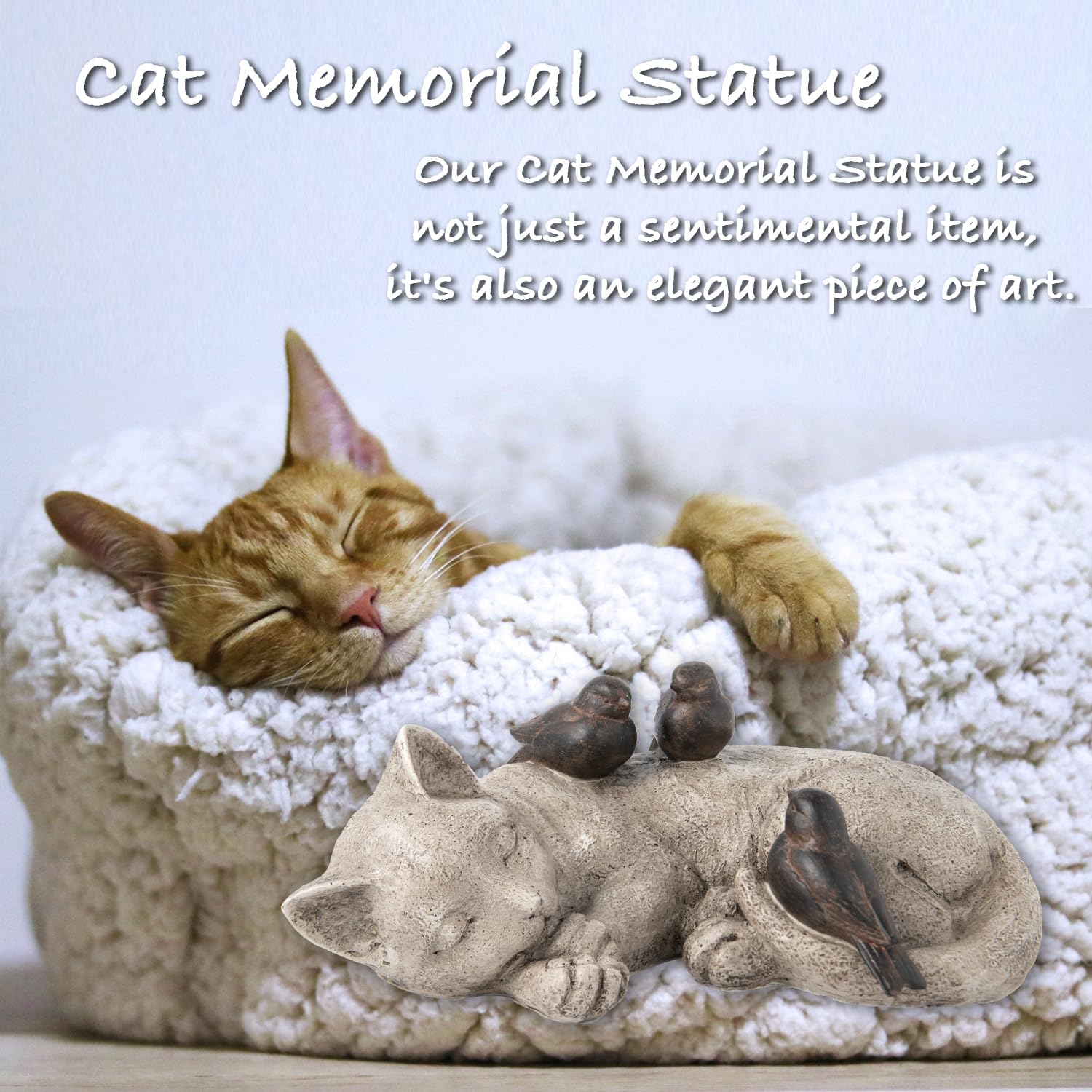 Hand-painted LCdecohome cat statue with realistic texture