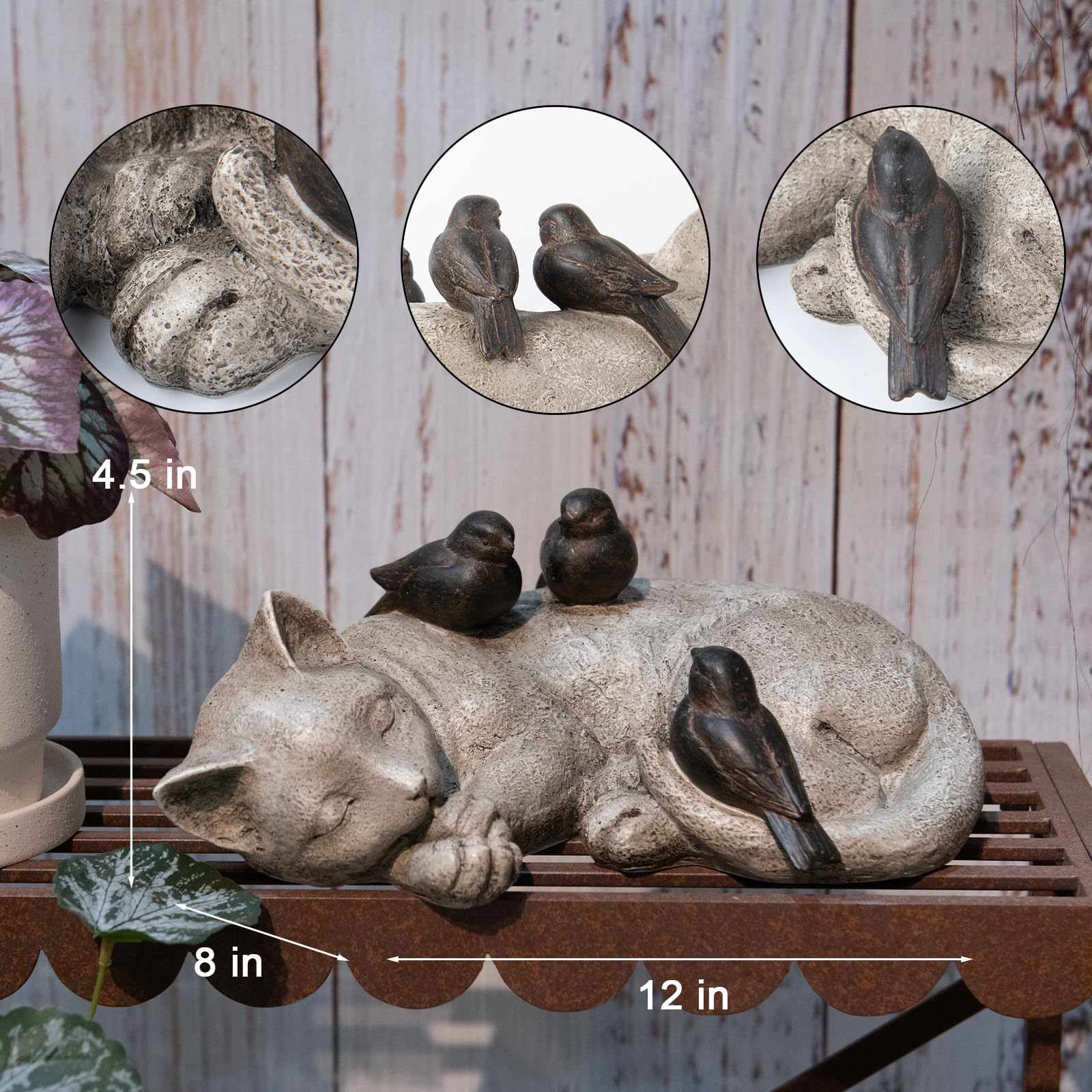 Outdoor LCdecohome cat statue for porch or patio accents