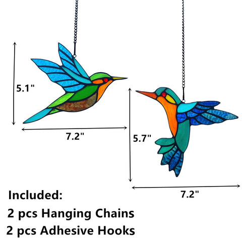Lcensp vivid glass birds cast colorful shadows in sun.