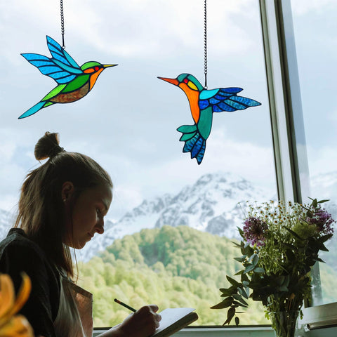 Lcensp stained glass ornament enhances window visibility and charm.