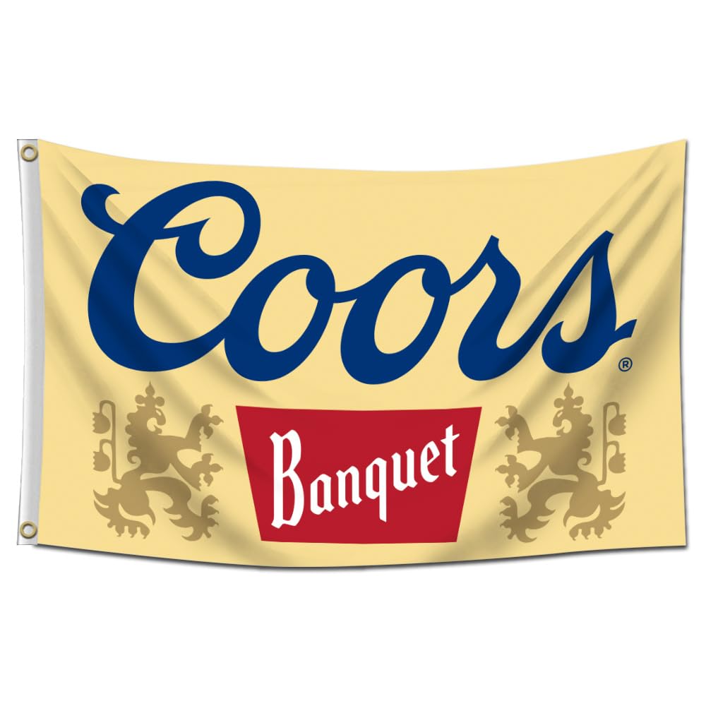 LCFHOME Banquet Beer Flag 3x5ft with brass grommets for outdoor decor and dorm rooms.