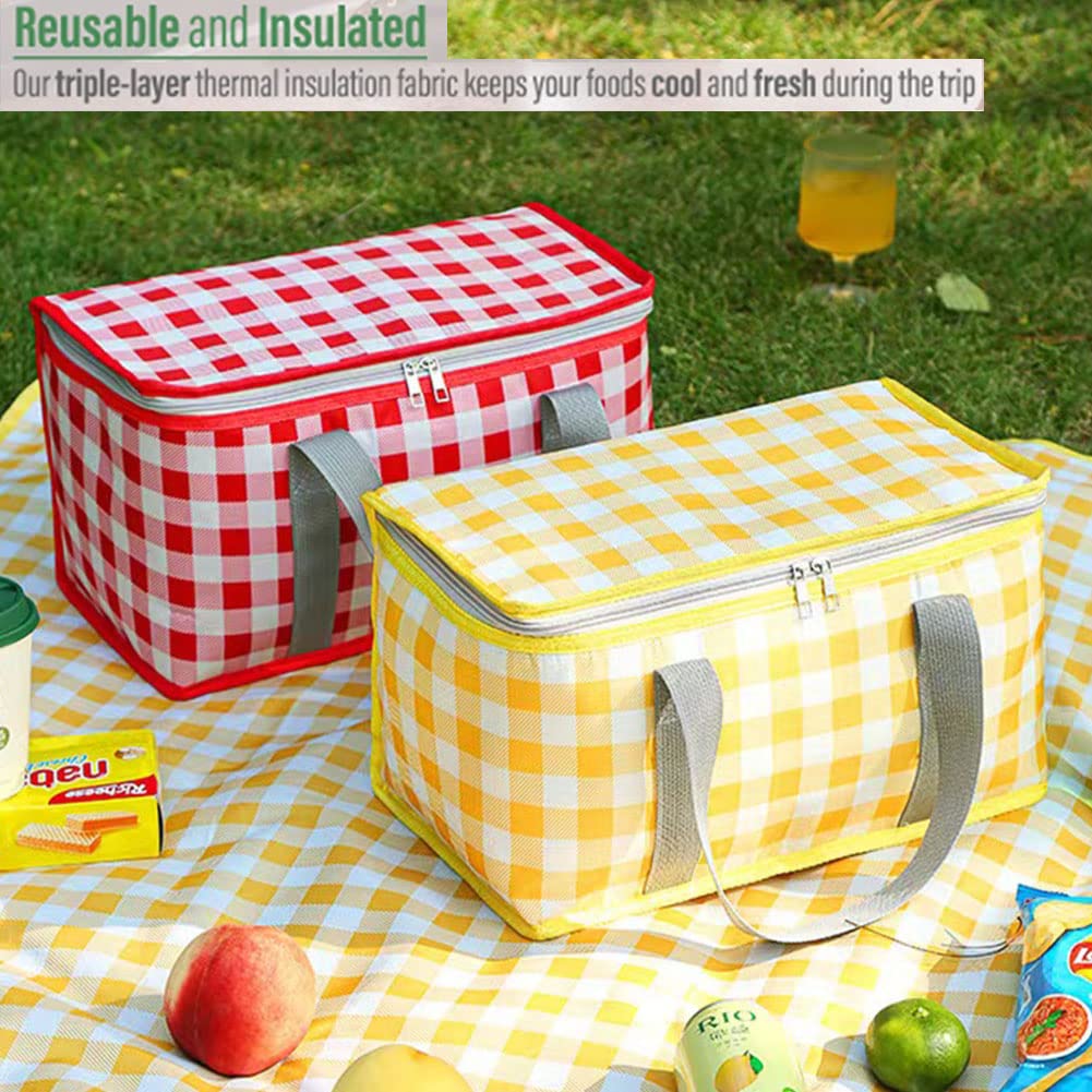 Close-up of Lchkrep insulated bag exterior and handles.