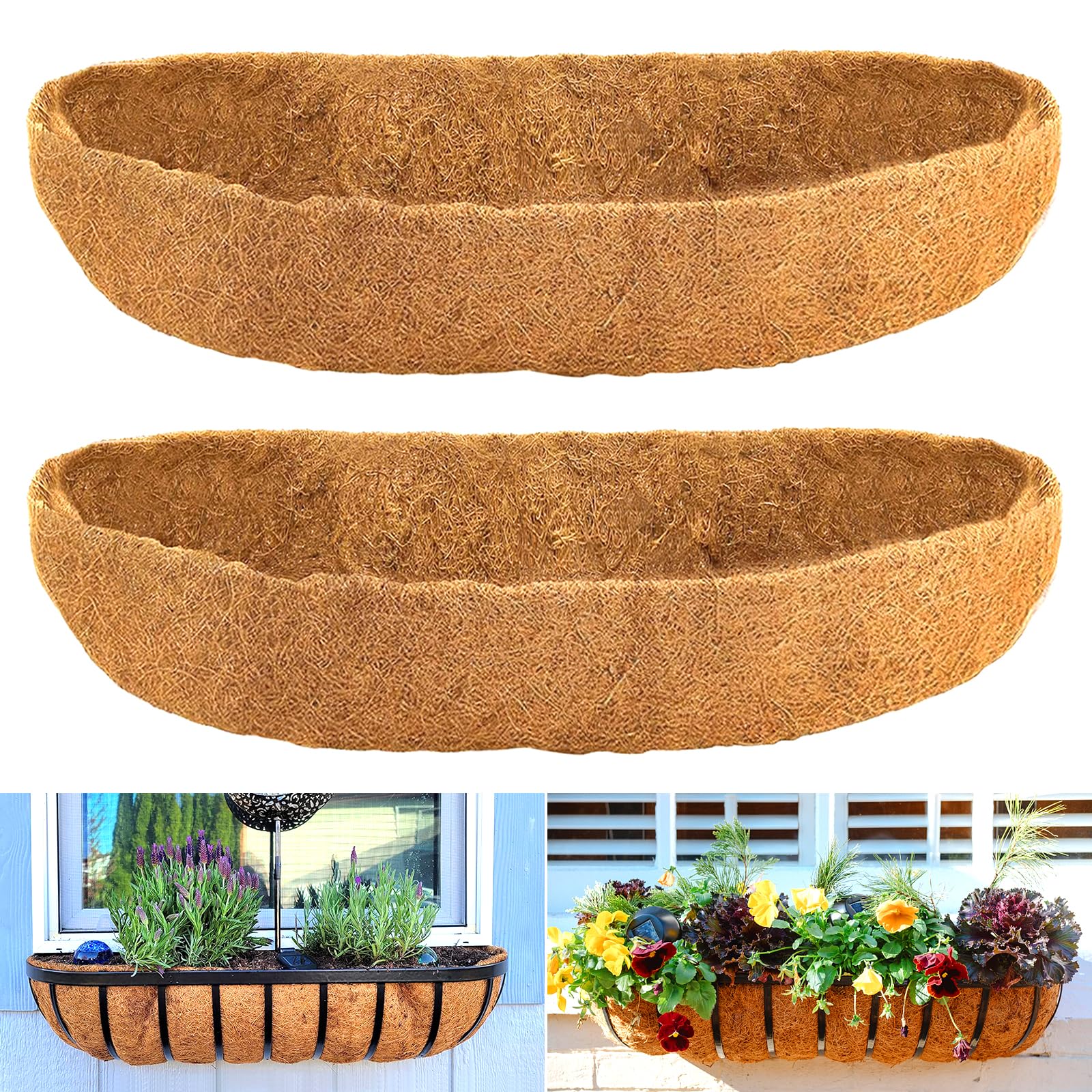 LCHUANG coco liner for 30-inch trough shows natural fiber for better moisture balance.