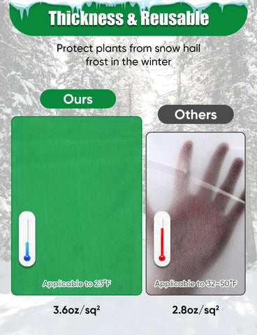 LCHUANG plant cover protecting a fruit tree from frost in winter.