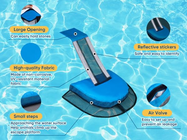 LCHUANG Reflective strips on pool ramp boost visibility at dusk.