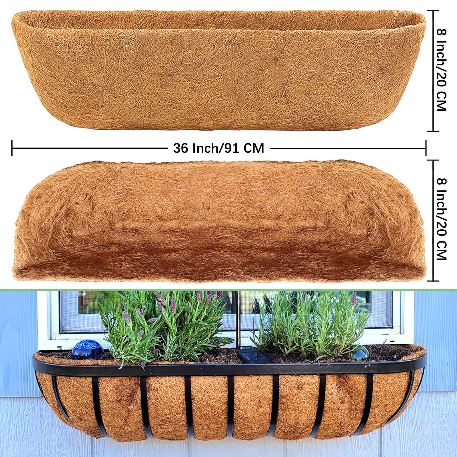 Window box setup with LCHUANG liners enhances drainage and plant growth.
