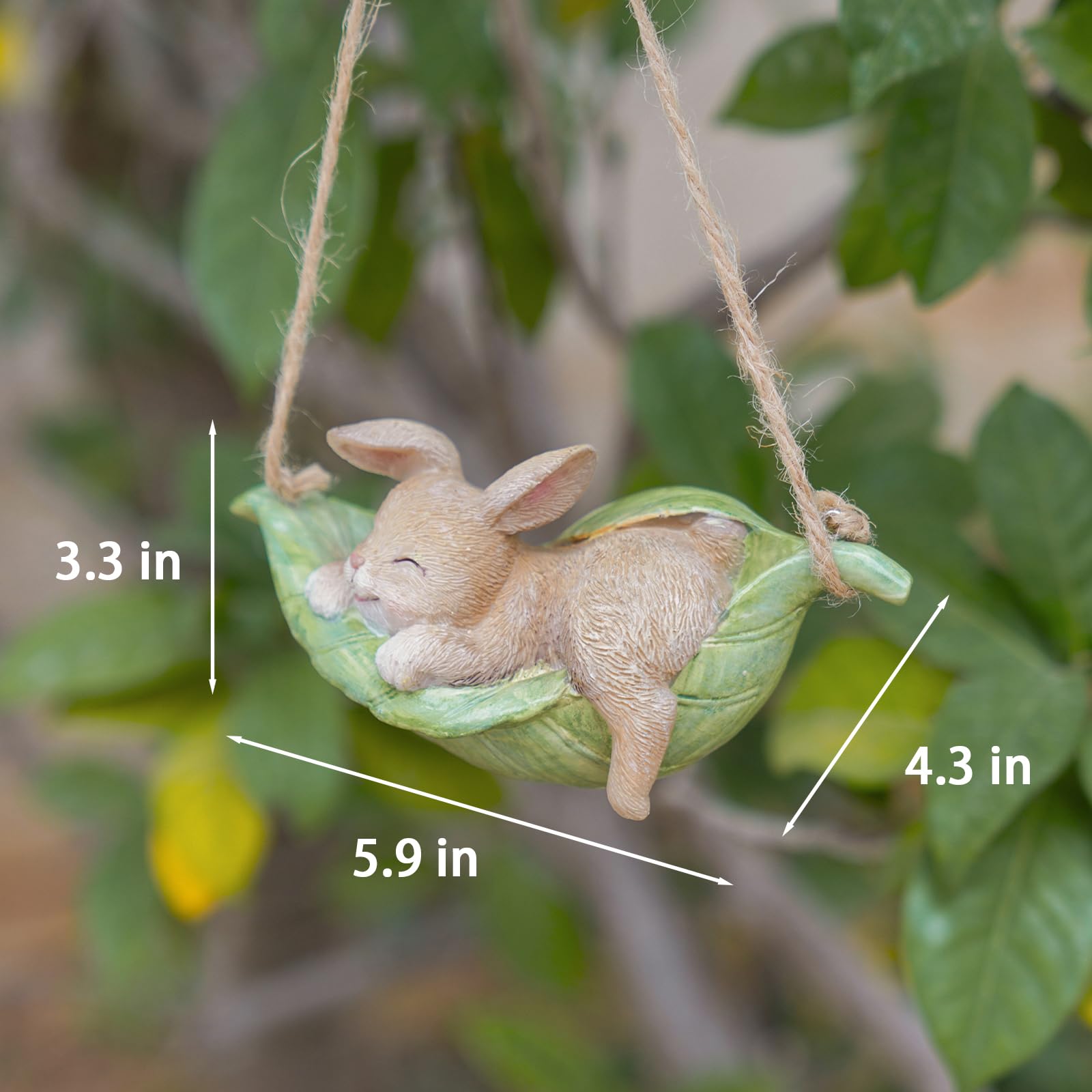 LC LCdecohome sturdy base keeps the bunny statue stable on patios, lawns, and flower beds.