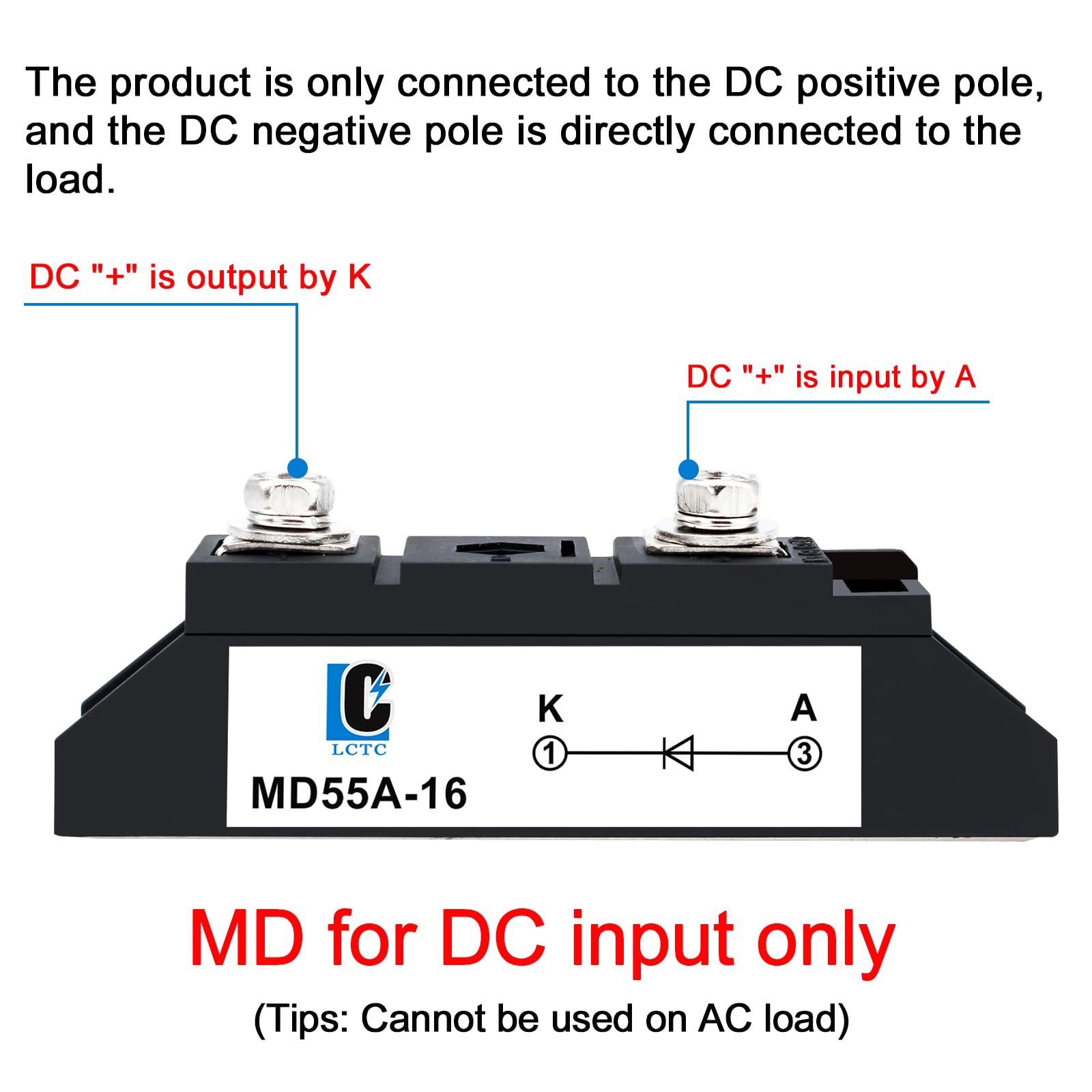 LCLCTC MD55A-16 peak voltage 1600V feature for high endurance