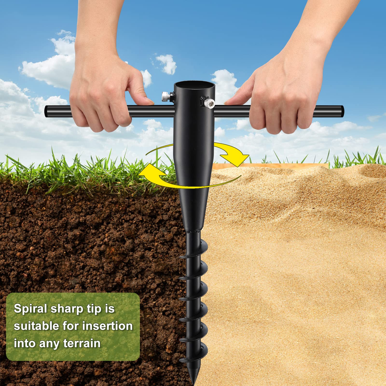 Lcokeiy beach wind stabilizer helps keep your shade in place during breezy days.