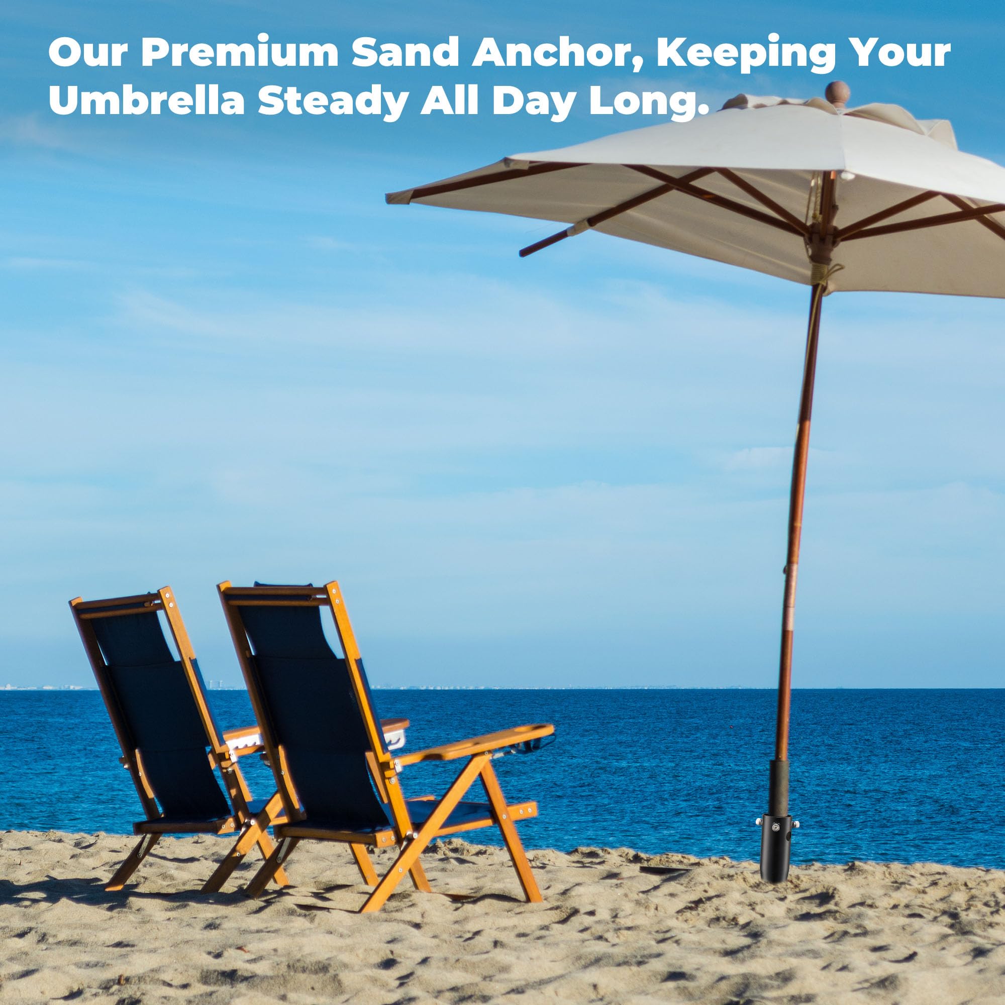 Lcokeiy black umbrella base adds sturdy support with a clean, low-profile look.