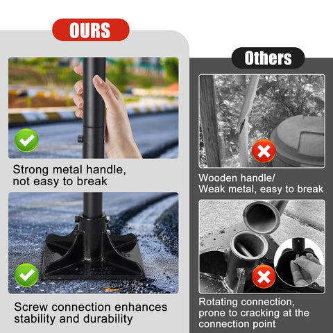 Lcokeiy steel tamper in yard setting compacting soil