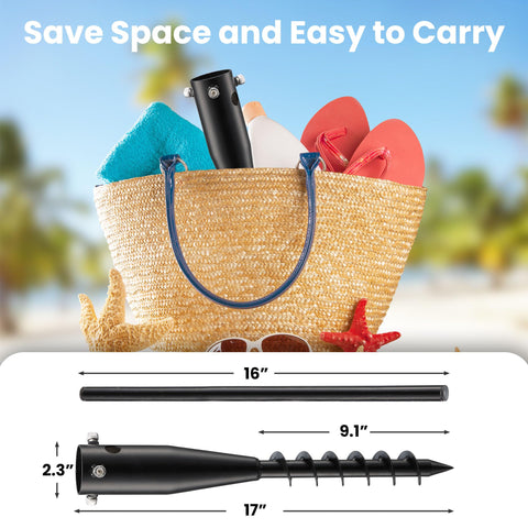 Lcokeiy universal compatibility works with most beach umbrellas and poles.