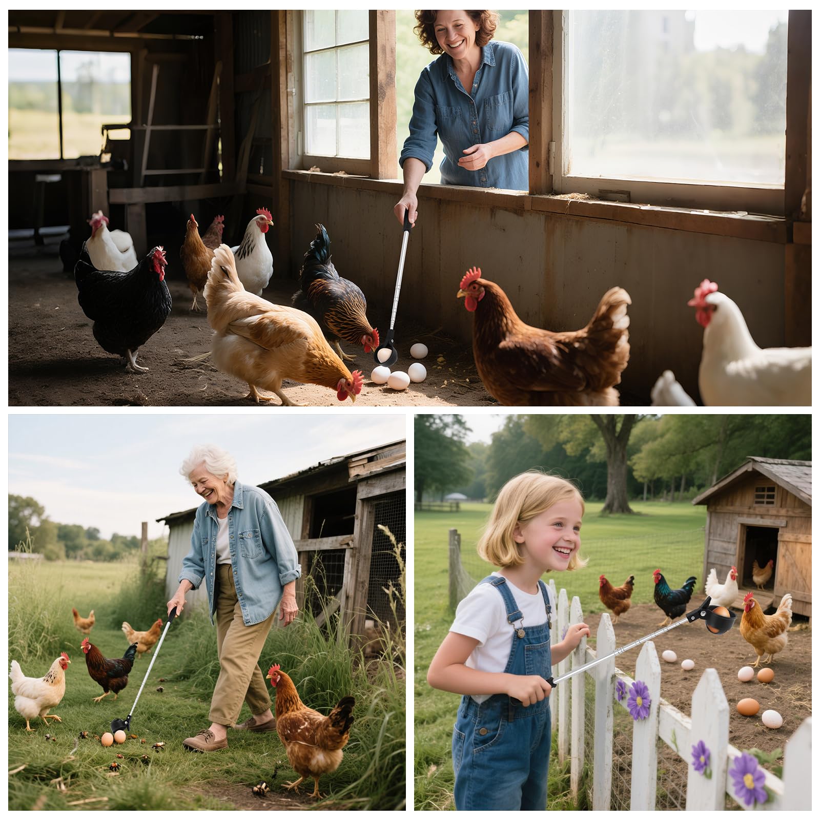 Lconvicely outdoor coop egg gathering tool supports daily poultry care