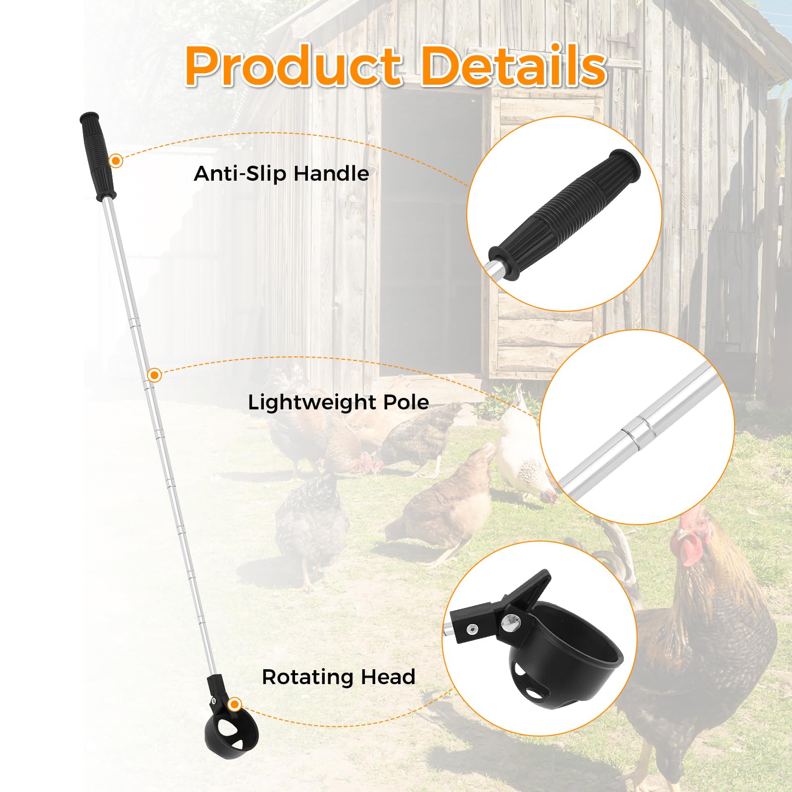 Lconvicely rugged lightweight build withstands daily outdoor coop use