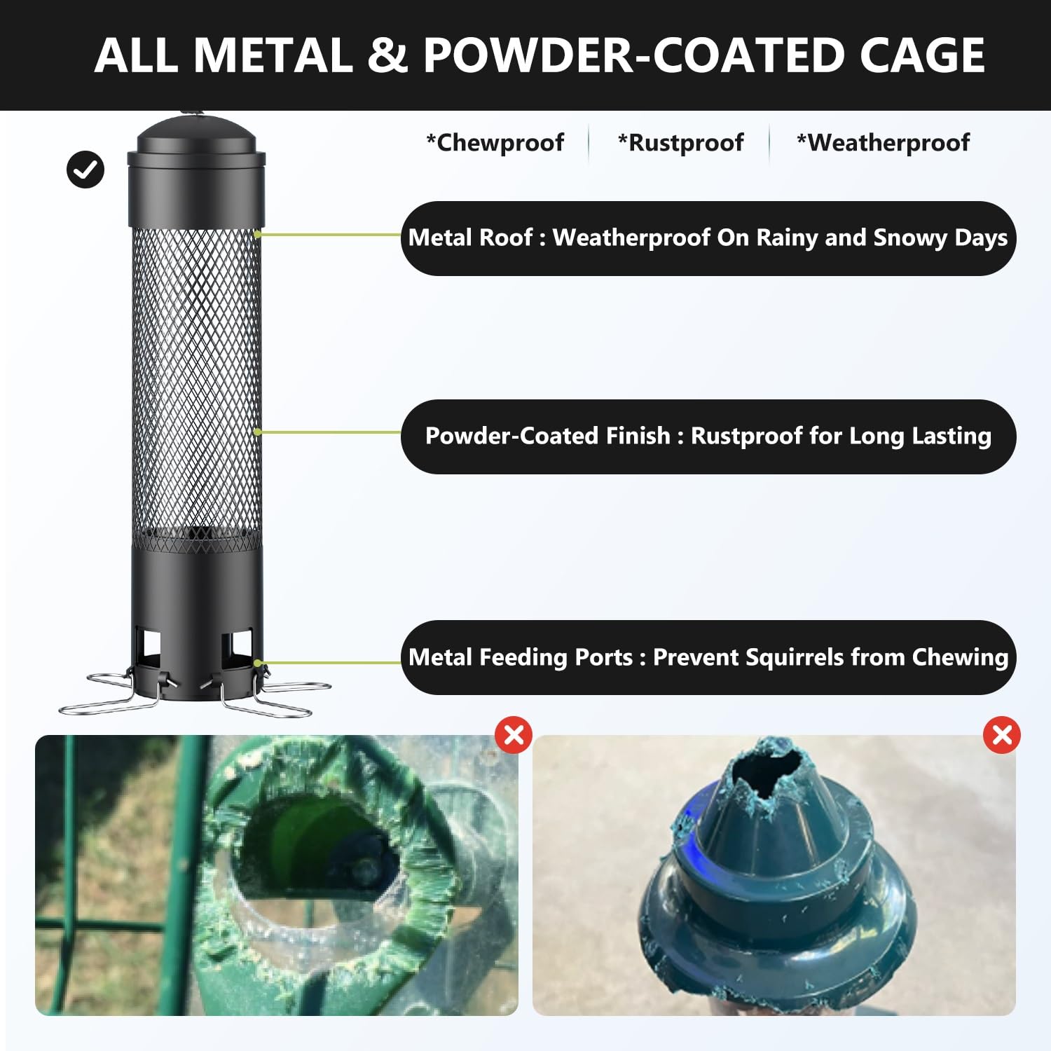 LCSEVEN metal cage highlights durable, rust-resistant construction.