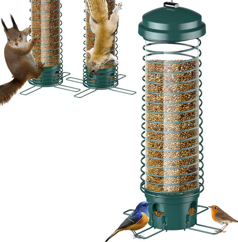 LCSEVEN Bird Feeder top cover keeps seeds dry and protected from rain.
