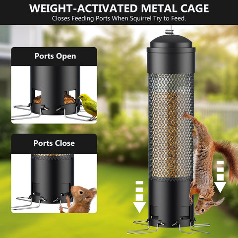 LCSEVEN feeder showing weight-activated perches for selective access.