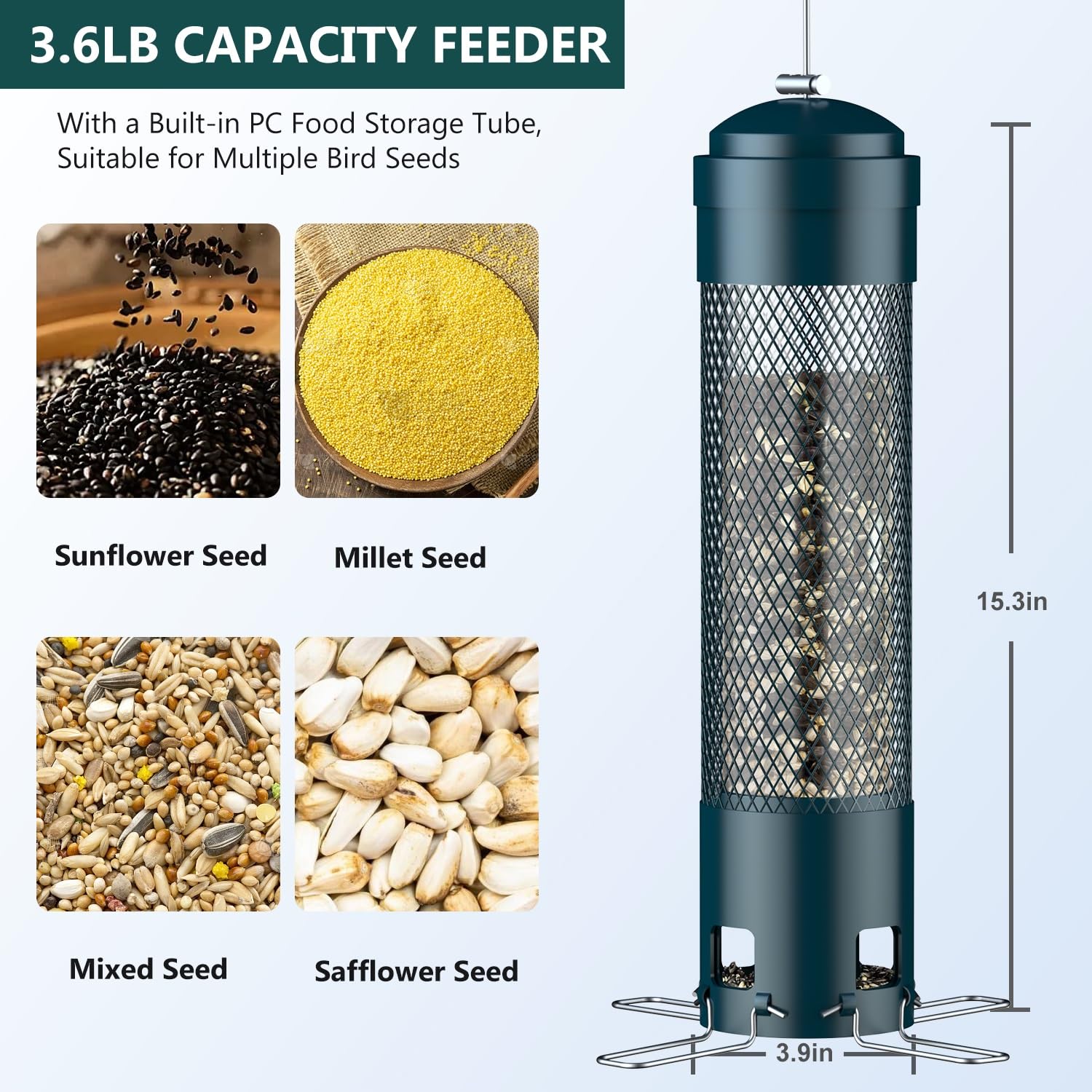 LCSEVEN Clear Seed Tube lets you monitor seed levels at a glance.