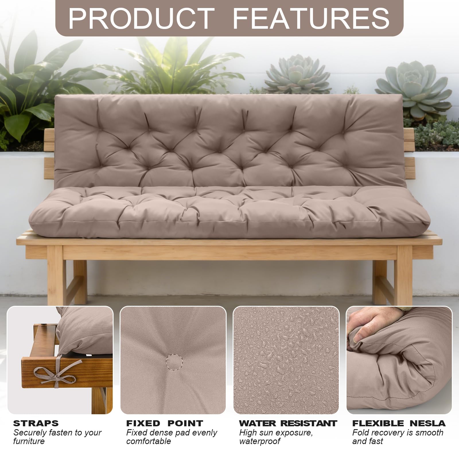 LCYY.TG khaki color fabric suits patio or garden aesthetics.