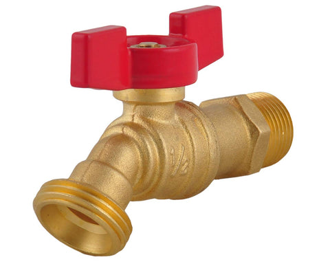 LD Valve fitting with standard garden hoses for quick connections.