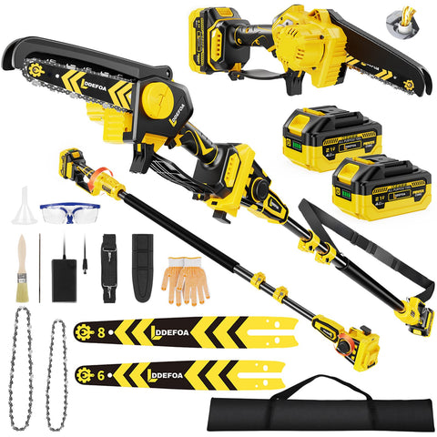 LDDEFOA 3-in-1 pole saw extended reach for safe ground-level pruning