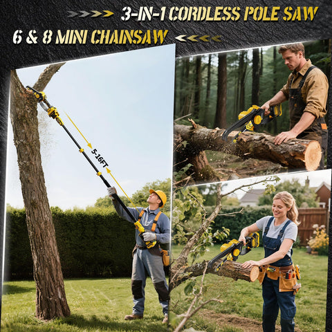 LDDEFOA cordless 6-inch chainsaw head for handheld pruning