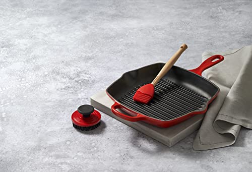 Le Creuset nylon brush is dishwasher safe for easy maintenance