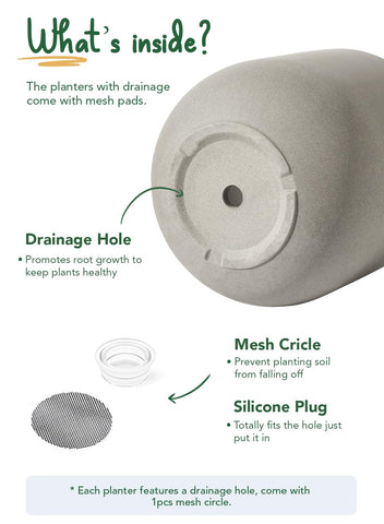 LE TAUCI 12-inch planter with drainage hole supports moisture control.