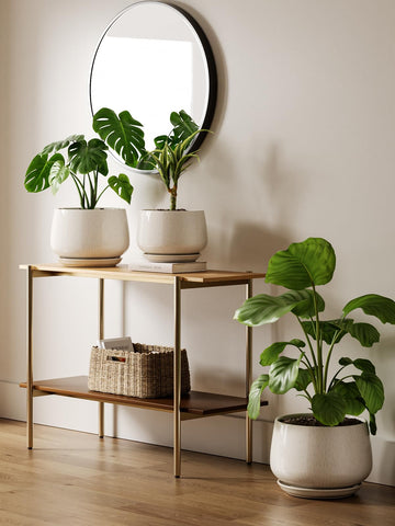 LE TAUCI pot in beige glaze enhances interior decor with a timeless look.