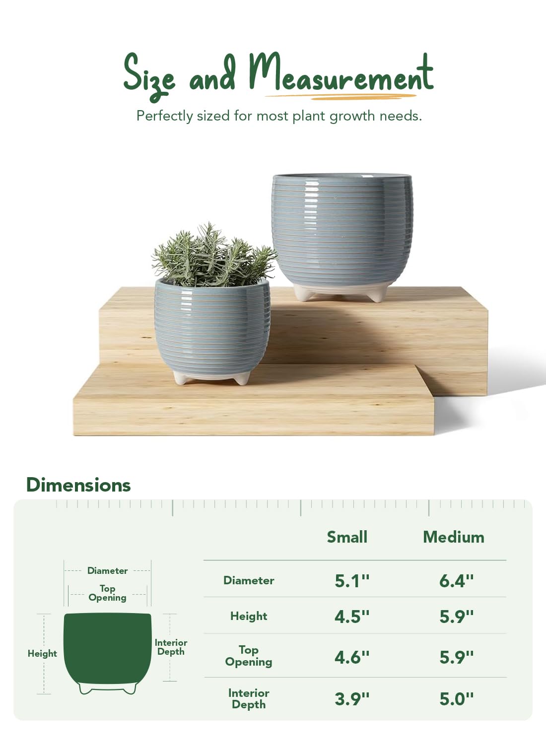 LE TAUCI reactive glaze gray finish on ceramic pot adds modern appeal