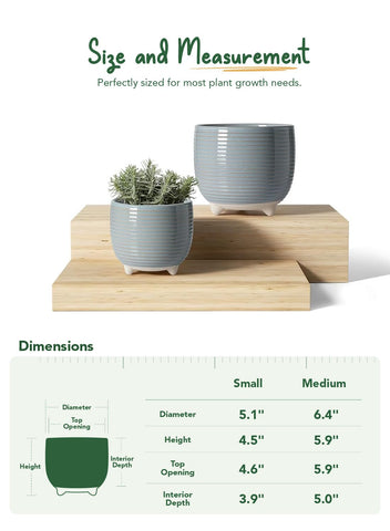 LE TAUCI reactive glaze gray finish on ceramic pot adds modern appeal