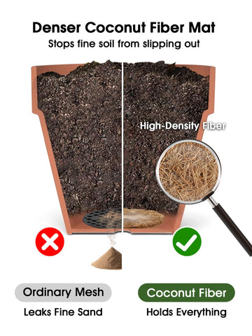 LE TAUCI dense coir structure maintains shape during watering.