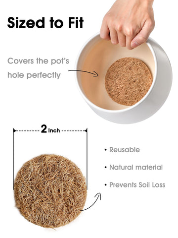 LE TAUCI coconut coir pad reduces soil loss and mess.