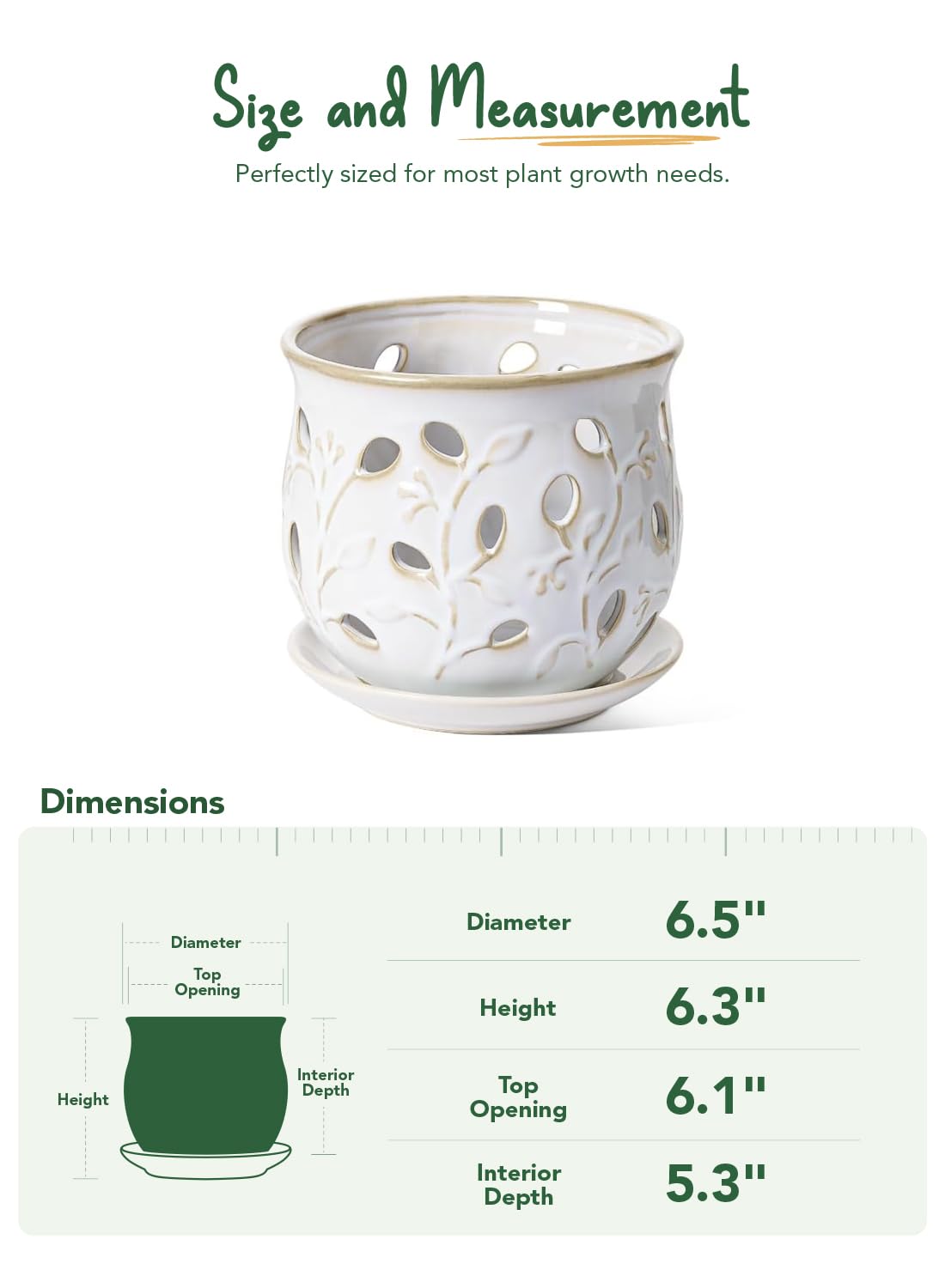 LE TAUCI easy-clean orchid pot with premium glaze for pristine spaces.