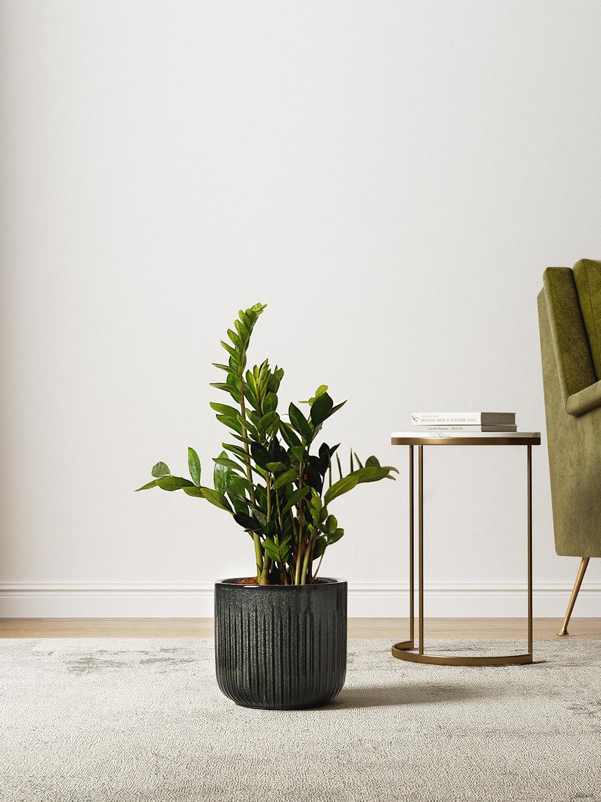 LE TAUCI 5.7-inch fluted cylinder pot creates a cohesive trio on shelves.