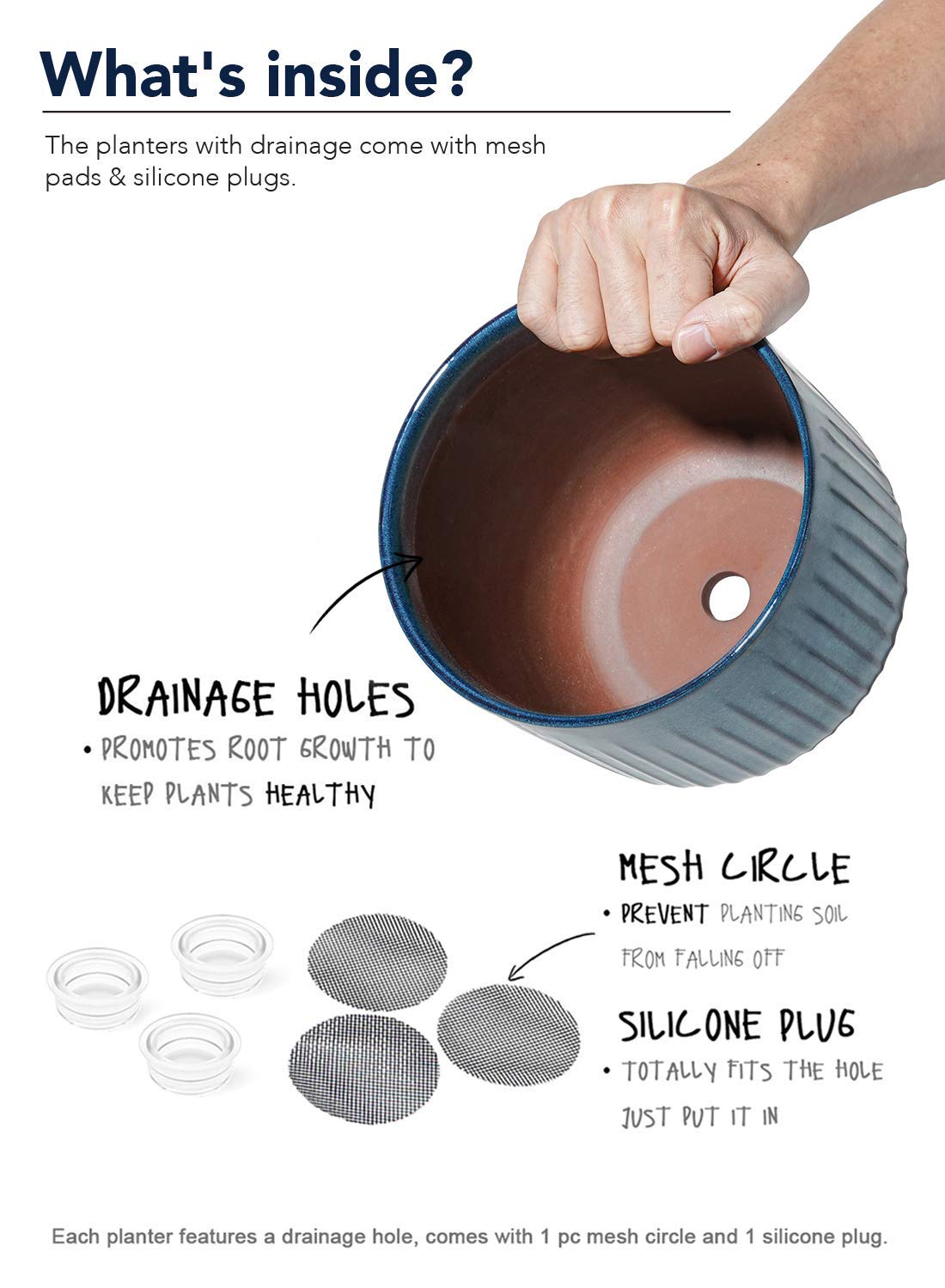 LE TAUCI Harbor Blue glaze pots set of 3 elevate shelves with artisanal flair.