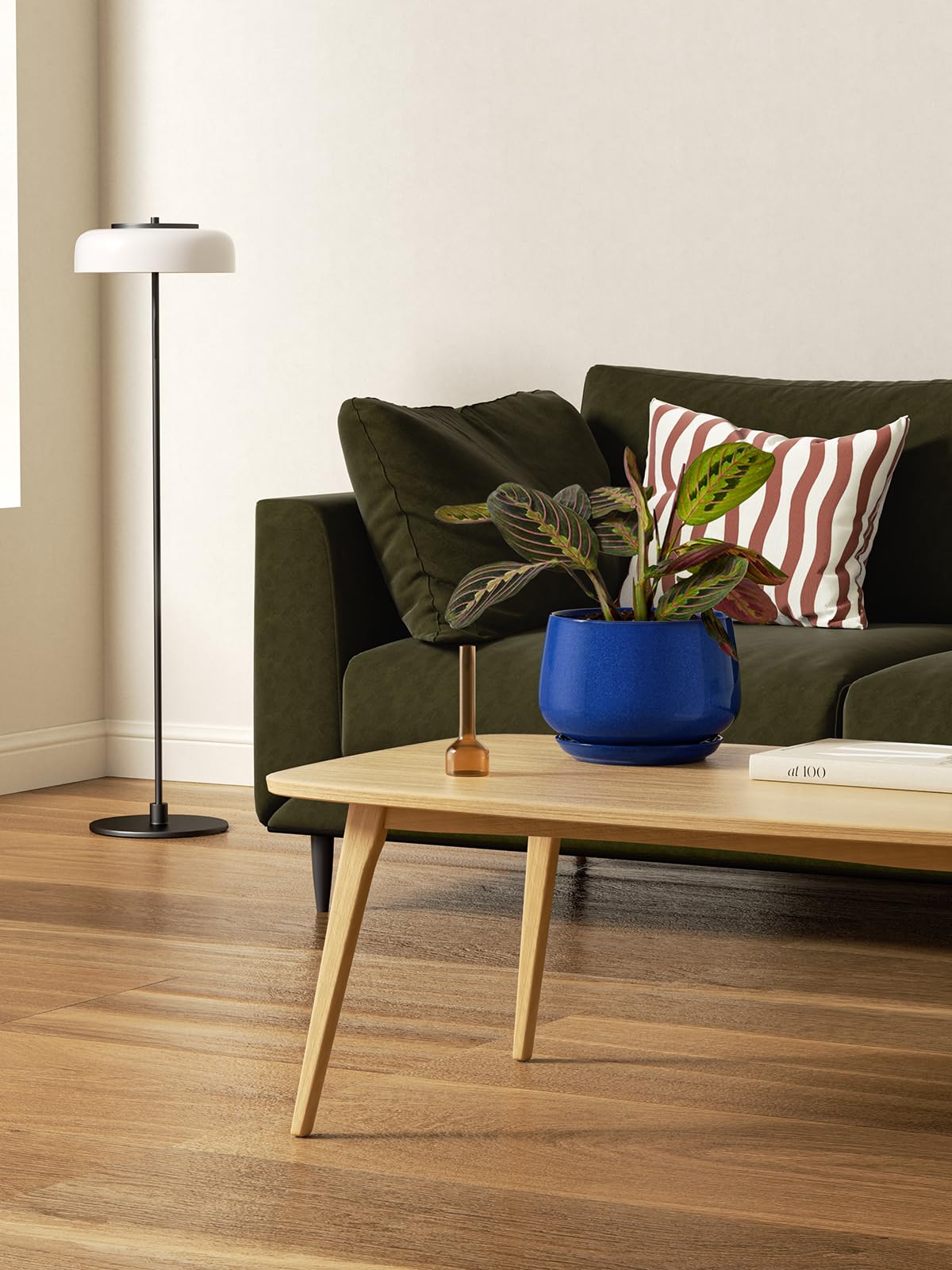 LE TAUCI plant pot 5.1-inch medium with saucer for tidy watering.