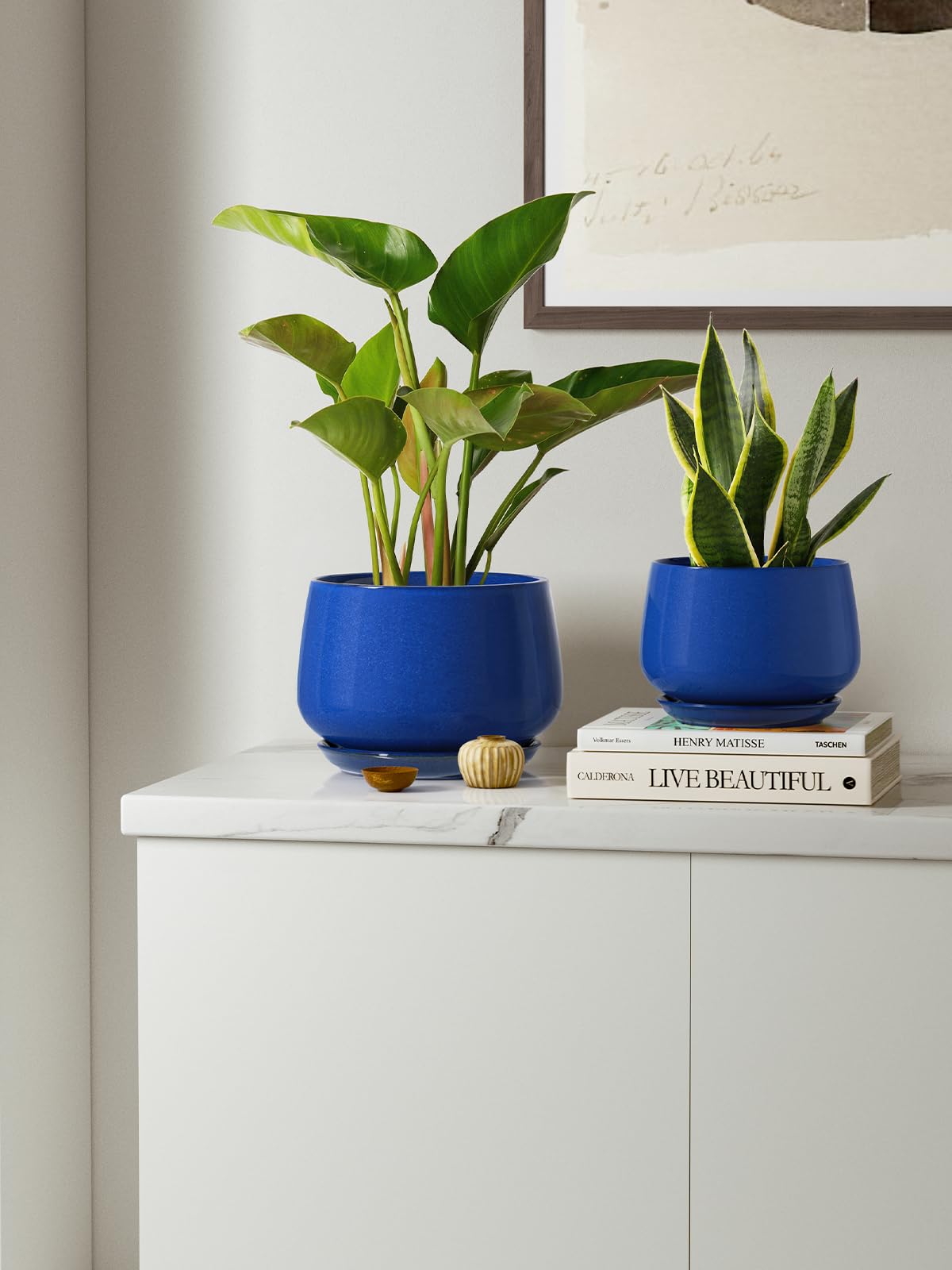 LE TAUCI ceramic pots suited for both indoor and outdoor use.
